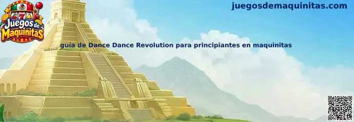 Guía para principiantes de Dance Dance Revolution en maquinitas, con una plataforma de baile y controles de flechas